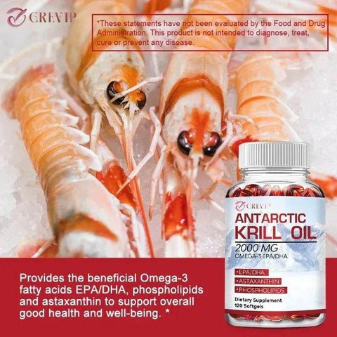 Antarctic Krill OilnutriamazonianutriamazoniaAntarctic Krill Oil with EPA/DHA &amp; Astaxanthin
Introduction
GREVIP Antarctic Krill Oil with EPA/DHA and astaxanthin supports brain, heart, joints, eyes, and skinAntarctic Krill Oil - EPA/DHA Brain GREVIP Adults Vitality