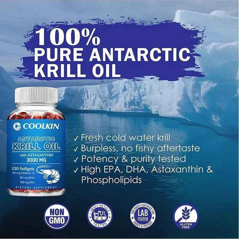 Antarctic Krill OilnutriamazonianutriamazoniaAntarctic Krill Oil 3000mg Maximum Strength | Coolkin
Introduction
Premium Antarctic krill oil capsules from Coolkin, distributed by nutriamazonia, delivering a robuAntarctic Krill Oil - Heart Health Support Coolkin Adults