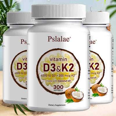 Vitamin D3 and K2 Softgels - Promotes Absorption, Digestion, and Maintains Health - 300 Softgels Amazondiabacai