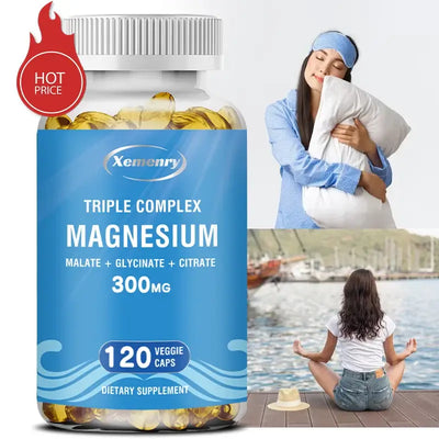 Triple Magnesium Complex - Supports Muscle, Bone, Cardiovascular and Nervous System Health - 120 Capsules in a bottle