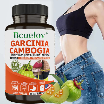 100% Pure Garcinia Cambogia 1600 mg Supplement - HCA Extract, Fast Absorbing, Carb Blocker Metabolism, 120 Capsules Amazondiabacai