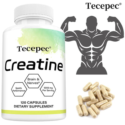 Creatine - Builds Muscle, Improves Athletic Performance, Enhances Physical Endurance and Improves Recovery - 120 Capsules Amazondiabacai