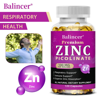 Zinc Picolinate 100 Mg - Superior Zinc Absorption Boosts Immune Support, Sleep & Energy, Supports Respiratory Health Amazondiabacai