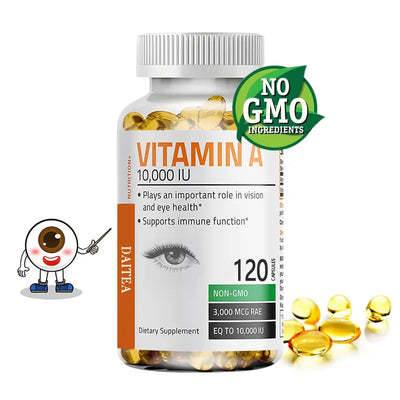 Vitamin A 10000 IU Capsules, Supports Skin and Eye Health, Strong Bones, Immunity, Anti-fatigue Amazondiabacai