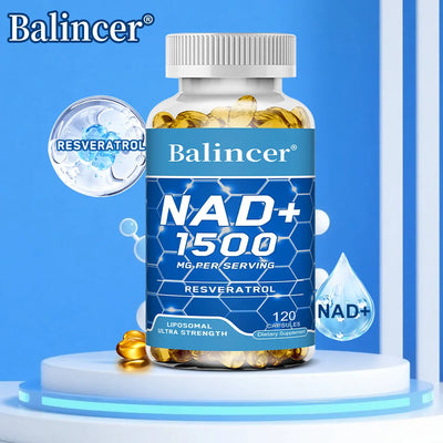 NAD Supplement 1500mg - Liposomal NAD+ Supplement with Resveratrol, Stamina & Healthy Aging - 120 Capsules Amazondiabacai