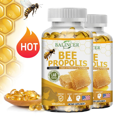 Balincer Propolis Extract Capsules - 2000 Mg, Supports Joint Health, Promotes Bone Health, Enhances Immunity, Antioxidant Amazondiabacai
