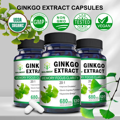 Ginkgo Biloba Extract 680 Mg -Improve Memory Enhance Cognitive Function Amazondiabacai