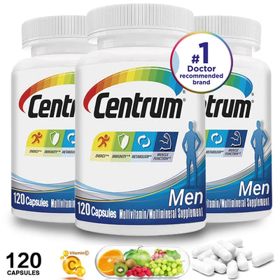 Centrum Multivitamin for Men and Mineral Supplements, Energy Support, Muscle Mass, Immune System, Antioxidants Amazondiabacai