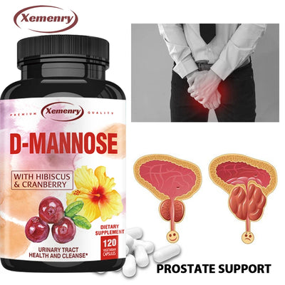 Mannose Capsules Urinary Tract Health Formula Organic Cranberry Fruit Powder and Hibiscus Healthy Bladder, Rapid Detoxification Amazondiabacai