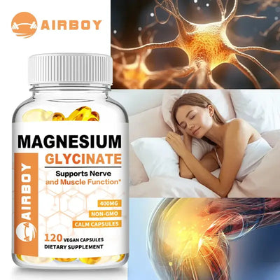 Magnesium Glycinate - High Absorption - for Muscle, Nerve, Bone and Heart Health, Stress & Anxiety Relief - 120 Capsules