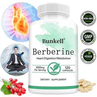 Berberine Supplement 1000mg - Supports Cholesterol, Heart, Healthy Weight & Immune, Gastrointestinal Health, Non-GMO.
