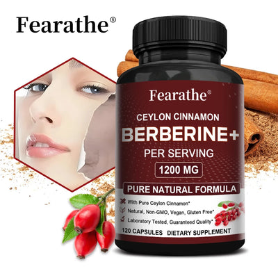 Berberine with Ceylon Cinnamon Capsules - Supports Immune System, Antioxidant,Balance Liver Health Digestion Amazondiabacai