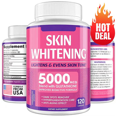 Glutathione Supplements, Collagen, Antioxidants, Anti-aging, Immunity, Radiance, Skin Whitening Supplements Amazondiabacai