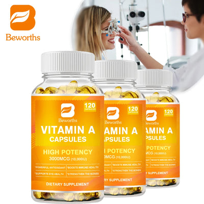 BEWORTHS Vitamin A 10,000 IU Premium Helps Healthy Vision & Immune System and Healthy Growth & Reproduction Beauty Health Item Amazondiabacai