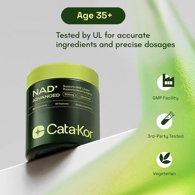 NAD+ ADVANCED 500mg - Food Supplement - NAD Supplement with Resveratrol Support Skin Health and Overall Energy - 60 Capsules Amazondiabacai