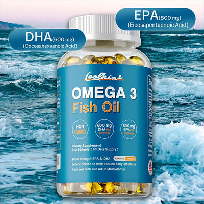 Omega 3 Fish Oil - Contains EPA & DHA To Support Brain Function, Promote Healthy Skin, Bones and Joints, Boost Natural Energy Amazondiabacai