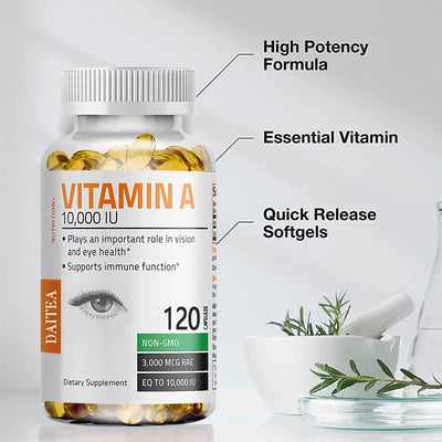 Balincer Vitamin A for Eyes 10,000 IU, Supports Vision and Immune Health, Nourishes Skin, Brightens Complexion, Antioxidant Amazondiabacai