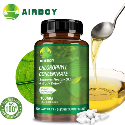 Chlorophyll Concentrate - Body Detoxification, Antioxidant, Promotes Skin Health - 120 Capsules Amazondiabacai