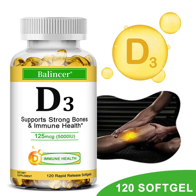 Vitamin D3 5000 IU - Supports Strong Bones & Immune Health - Gluten Free Non-GMO Vitamin D Supplement Amazondiabacai
