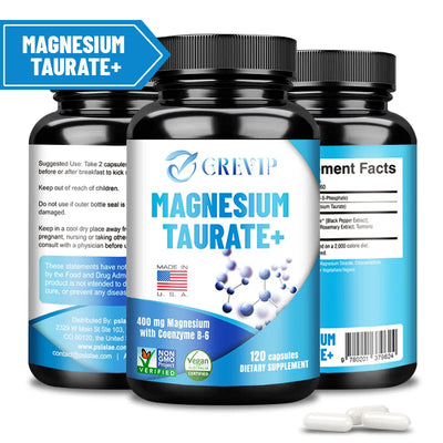 Magnesium Taurate Capsules - Improve Mood and Sleep, Relax Muscles, and Promote Heart Health Amazondiabacai