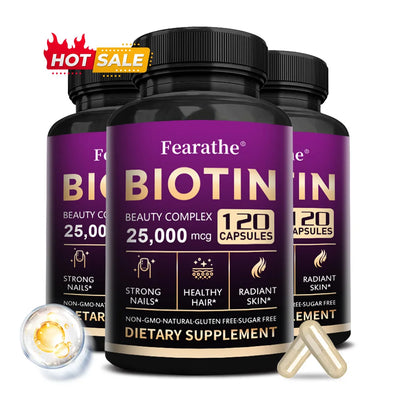 Biotin - Vitamin Supplement To Support Energy Metabolism and Healthy Hair, Skin and Nails, 25,000 Mcg Amazondiabacai