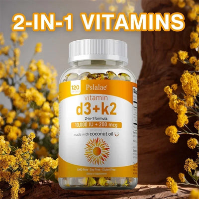 Vitamin D3+K2 Supplement - for Calcium Absorption, Maintain Teeth, Bones, Heart and Joint Health, Promote Blood Circulation Amazondiabacai