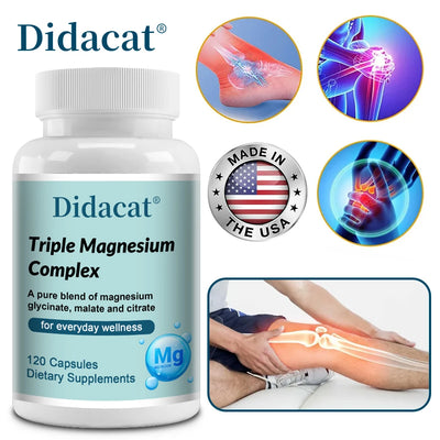Magnesium Glycine, Malate & Citrate Capsules – Muscle, Bone, Cardiovascular & Nerve, Highly Absorbable, Triple Magnesium Complex Amazondiabacai
