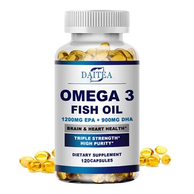 Premium Omega 3 Fish Oil | High EPA 1200 mg + DHA 900 mg | Supports Brain & Heart Health Amazondiabacai