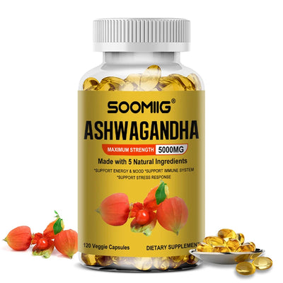 ASHWAGANDHA, Maximum Strength, 5000 Mg, Supports Energy and Mood, Immune System, Stress Response Amazondiabacai
