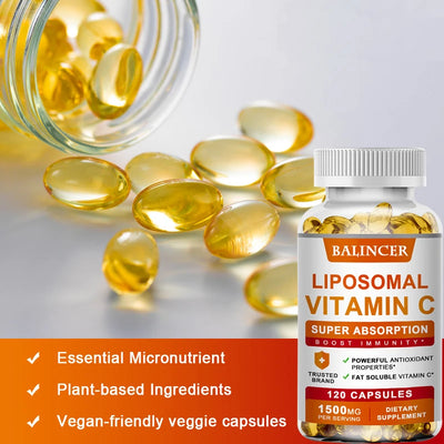 Liposomal Vitamin C Supplement - Easily Absorbed, Fat-Soluble Vitamin C, Antioxidant, Support Immune System, Promote Skin Health Amazondiabacai