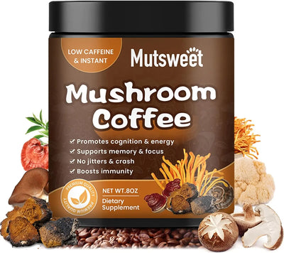 ﻿ Organic Ground Coffee with Lion's Mane Mushroom and Chaga| Nootropic Mushroom Coffee for Better Focus and Immune Support Amazondiabacai