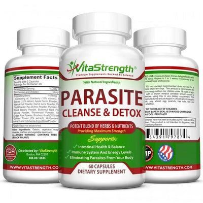 Intestinal Detox with Black Walnut, Wormwood & More - Eliminates Parasites & Other Intestinal Worms, 60 Capsules Amazondiabacai