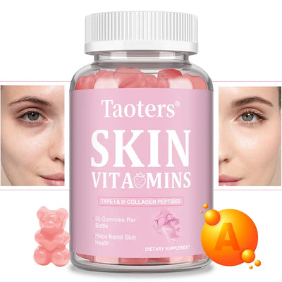 Skin Vitamin Gummies - Type I & III Collagen Peptides Vitamin A, C, E - Supports Skin Health,Anti Aging & Antioxidant Amazondiabacai
