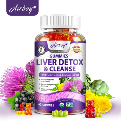 Liver Detox & Cleanse Gummies - with Milk Thistle, Dandelion - Help Cleanse,Purify The Liver, Improves Digestion - 60 Gummies Amazondiabacai