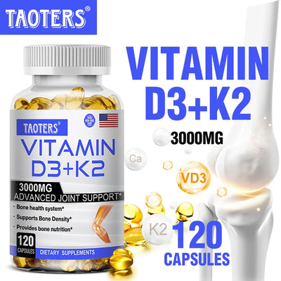 TAOTERS Vitamin D3+K2 supplement promotes calcium absorption, cardiovascular health, and helps human growth and development Amazondiabacai