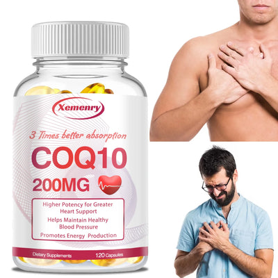 Coenzyme Q10 200mg - Energy Production, Heart, Cardiovascular Health, Circulation Support, Antioxidant - 120 Capsules Amazondiabacai