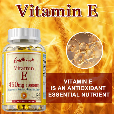 Natural Vitamin E Capsules 450 Mg, Supports Immune Function, Antioxidant Dietary Supplement for Men and Women Amazondiabacai