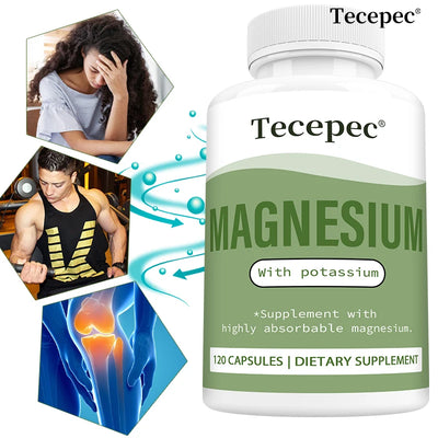 Magnesium Complex, 400 mg, Highly Absorbable Magnesium, Highly Absorbable and Bioavailable, 120 Capsules Amazondiabacai