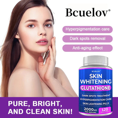 Bcuelov Glutathione, with 2000 Mg of Glutathione - Skin Care Supplement, Antioxidant, Improve Skin, 30/60/120 Capsules Amazondiabacai