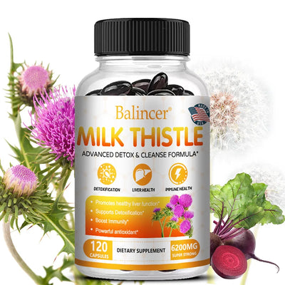 Balincer Liver Detox Cleanse - with Milk Thistle - Improves Liver Function, Supports Fat Metabolism, Antioxidant - 120 Capsules Amazondiabacai