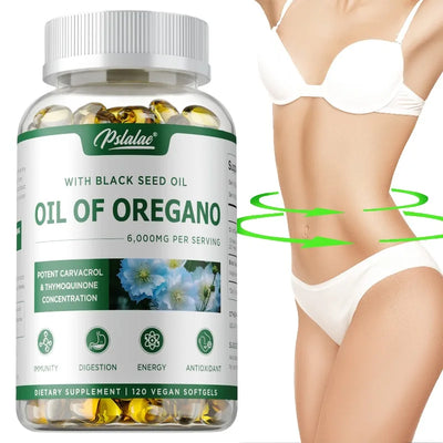 Oregano Oil Capsules - Improves Digestion and Intestinal Health,Balances Intestinal Flora,Boosts Blood Circulation,Immune System Amazondiabacai