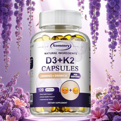 Vitamin D3+K2 Capsules - Supports Heart, Bone and Immune Health, Promotes Blood Circulation and Improves Sleep Quality Amazondiabacai