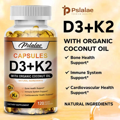 Vitamin D3 + K2 Supplement - Bone Joint & Immune Teeth and Skin 