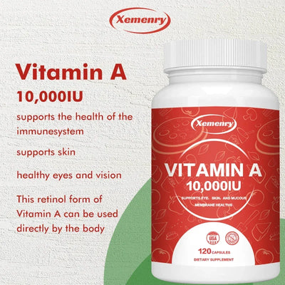 Vitamin A Capsules 10000IU - Supports Immune, Cellular Health Great for Eye, Skin, Bones Amazondiabacai