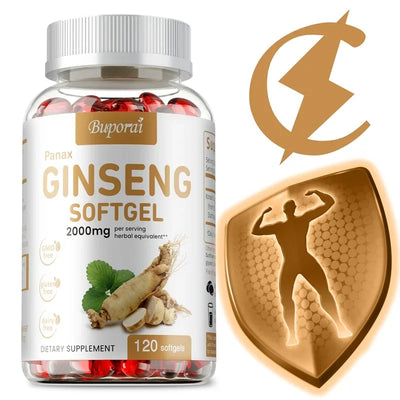 Red Panax Ginseng - Boost Energy, Endurance, Vitality, Muscle Growth, Improve Performance, Supports Immune Health - 120 Capsules Amazondiabacai