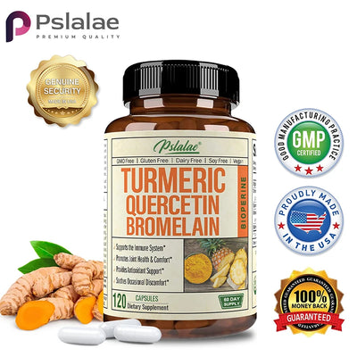 Premium Turmeric Powder Curcumin Capsules - Contains Quercetin, Bromelain and Black Pepper To Promote Joint and Bone HealthSuppl Amazondiabacai