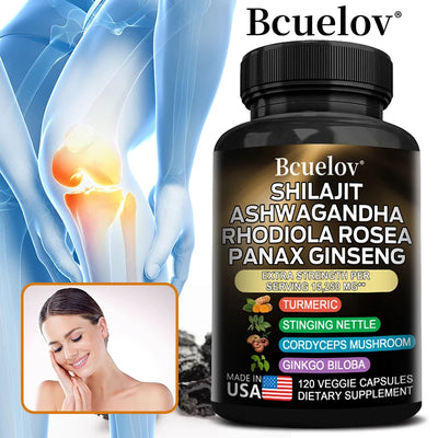 Shilajit Pure Himalayan with Ashwagandha, Rhodiola, Ginseng, Men & Women Supplement - Brain, Energy, Joints, Immunity Amazondiabacai