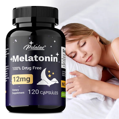 Melatonin 12mg - Relieves Anxiety and Stress, Helps with Deep Sleep, Helps Reduce Insomnia and Trouble Falling Asleep, Non-GMO Amazondiabacai