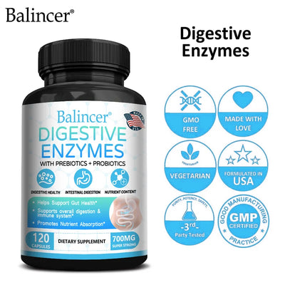 Digestive Enzyme Capsules - Gas & Bloating Relief, Promote Digestive Health, Intestinal Health, Immune Support Amazondiabacai