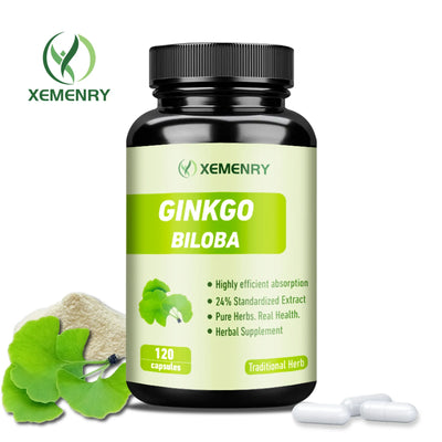 Ginkgo Biloba Capsules - Improves Concentration, Memory and Learning, Promotes Brain Health - 120 Capsules Amazondiabacai